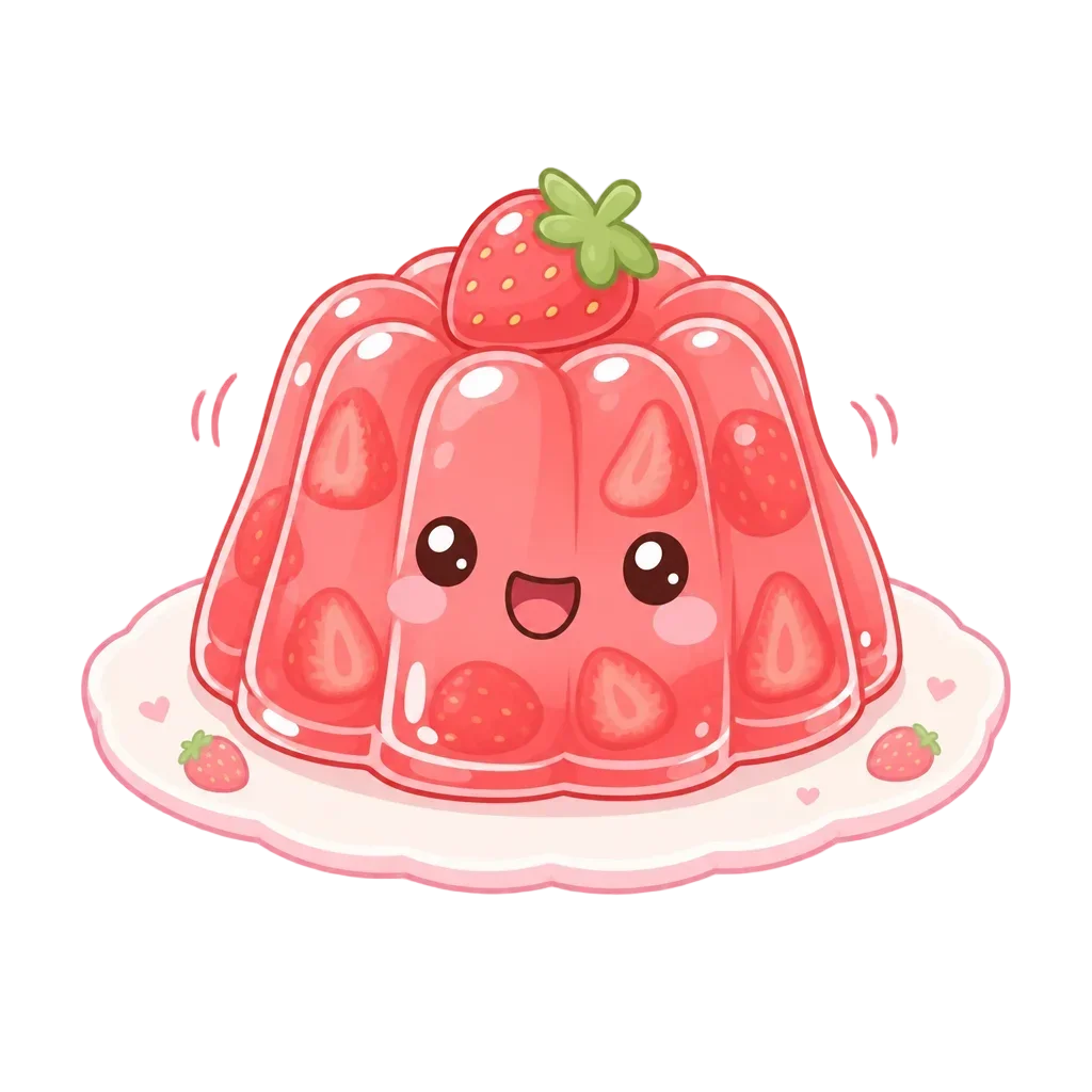 Kawaii Strawberry Jello Mold — free clip art