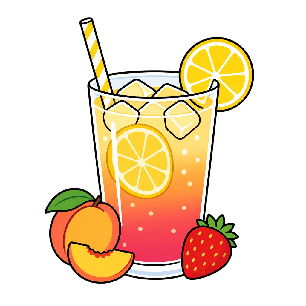 Lemonade with Peach and Strawberry — heart clip art