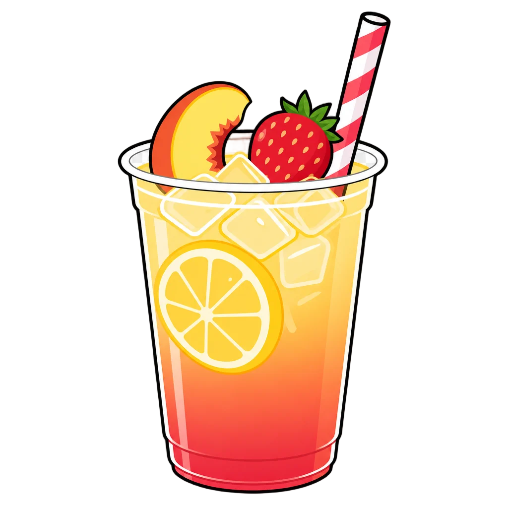 Lemonade with Peach and Strawberry — heart clip art