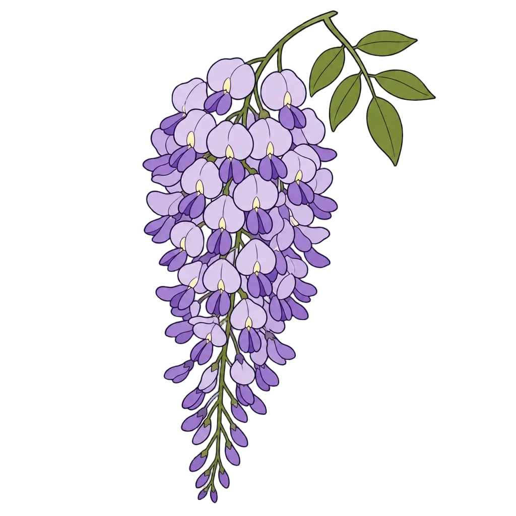 Soft Lilac Wisteria Hanging Blossoms — free clip art