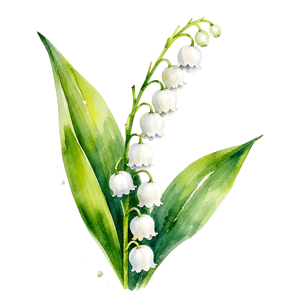 Lily of the Valley Watercolor Sprig — free clip art