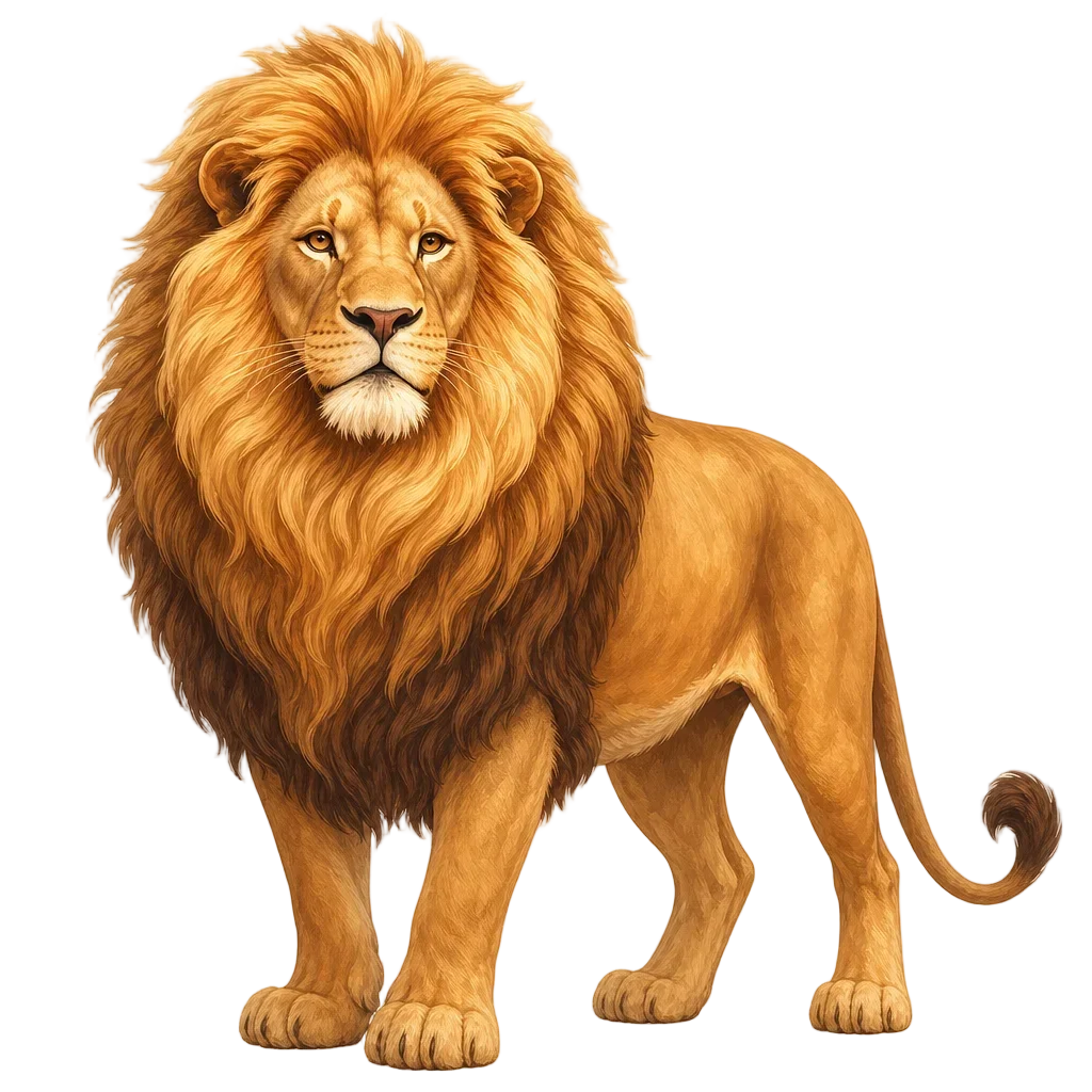Majestic Lion with Fluffy Mane — free clip art