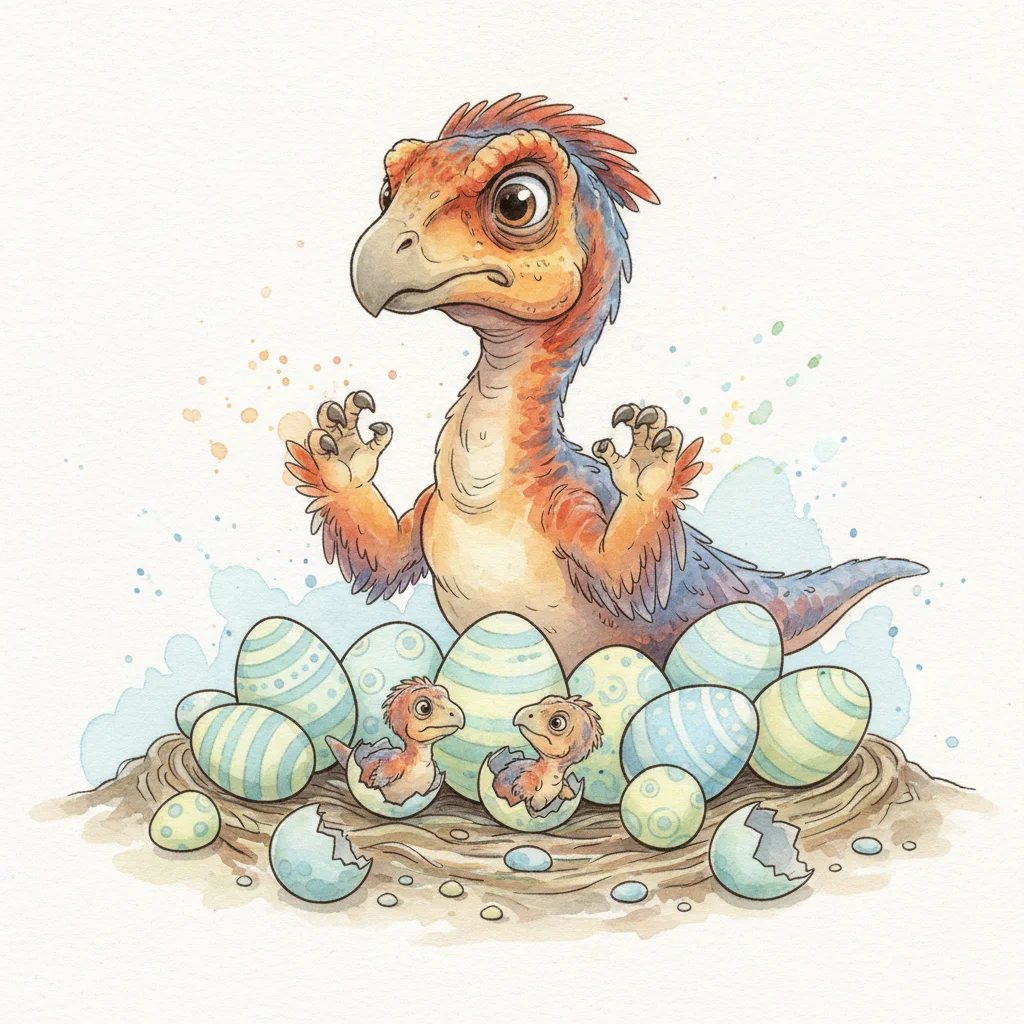 Oviraptor being falsely accused of eating eggs, misunderstood expression, eggs c — free clip art