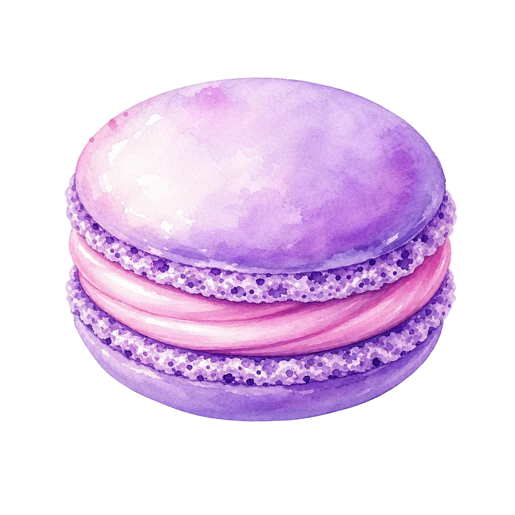 Pastel Purple Macaron Watercolor — free clip art
