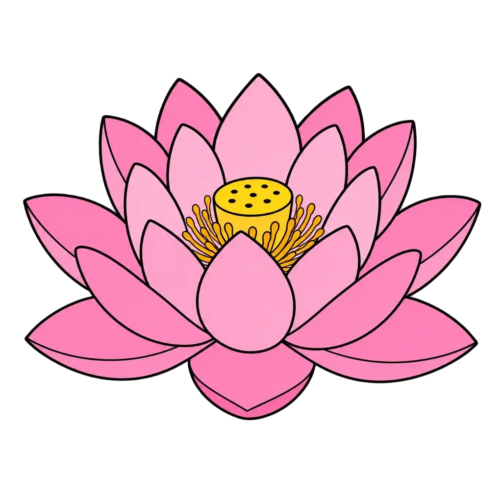 Pink Lotus Flower - Flat Design — free clip art