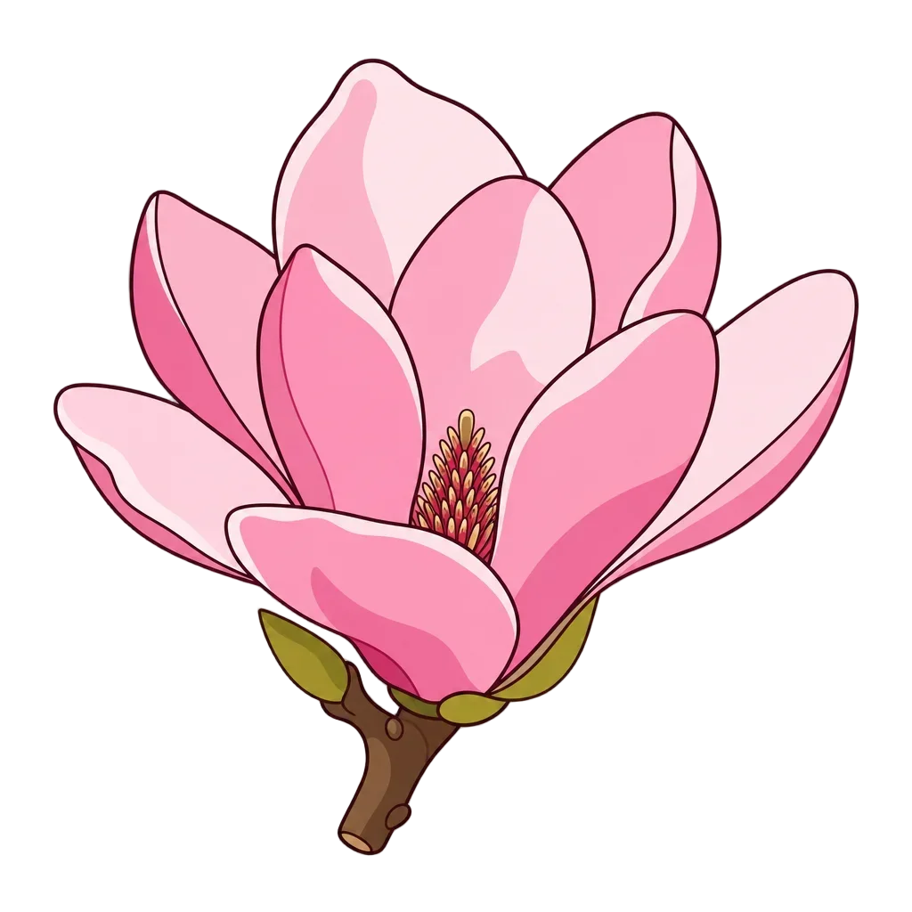 Pink Magnolia Blossom Clip Art — free clip art