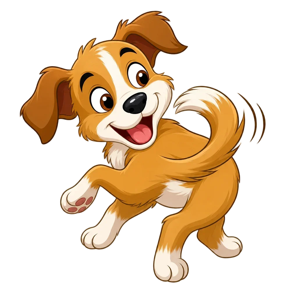 Playful Puppy Chasing Tail — free clip art