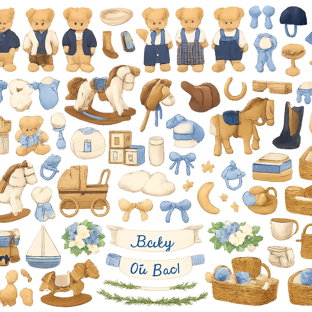 Preppy Equestrian Baby Shower Collection — free clip art