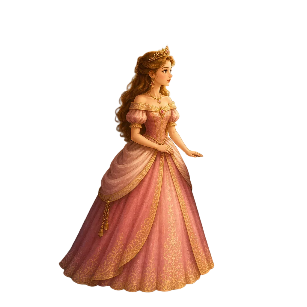 Princess in Ballgown Castle Tower — free clip art
