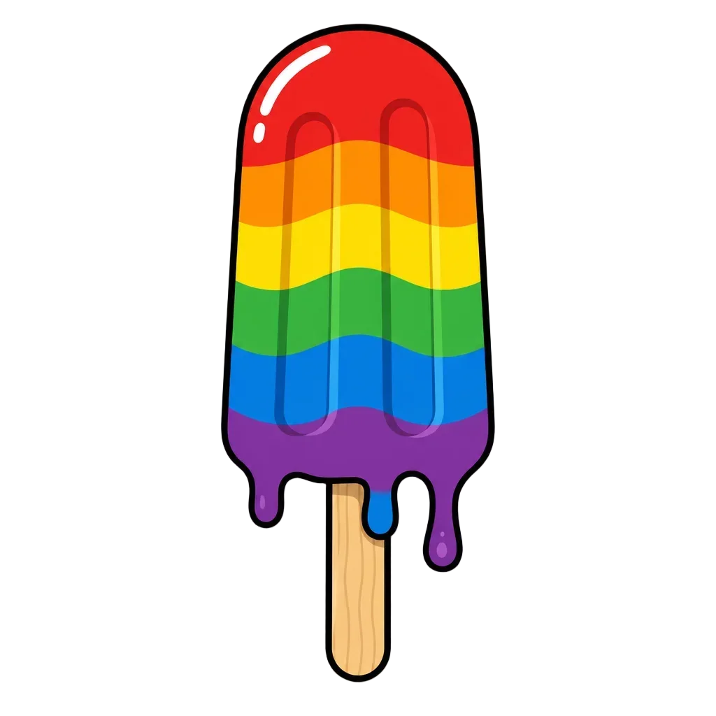 Rainbow Popsicle Drip Flat — free clip art