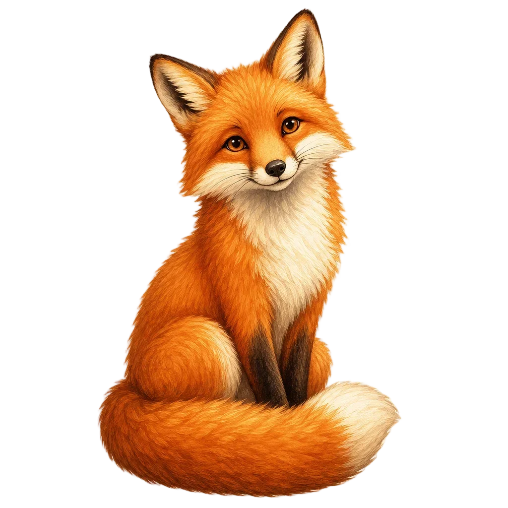Red Fox Storybook Illustration — free clip art