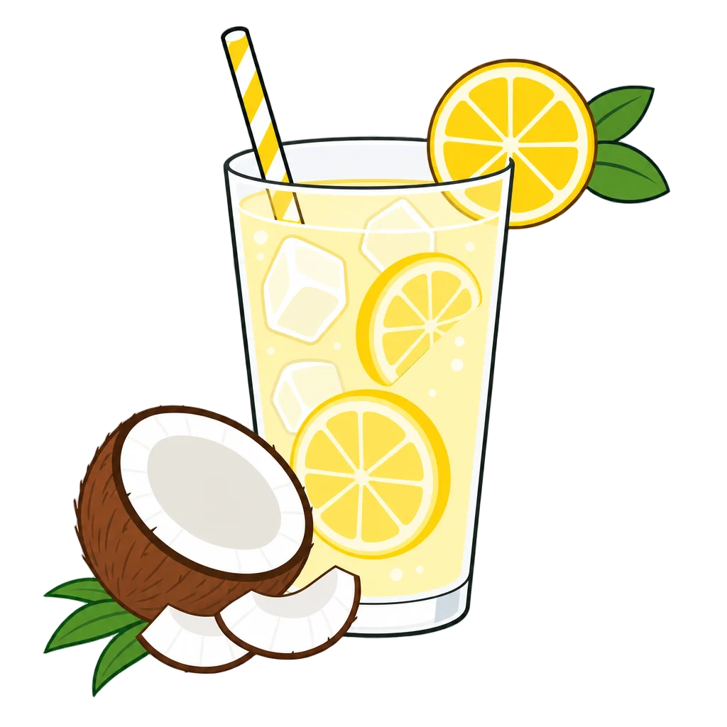 Refreshing Lemonade with Coconut Syrup — free clip art