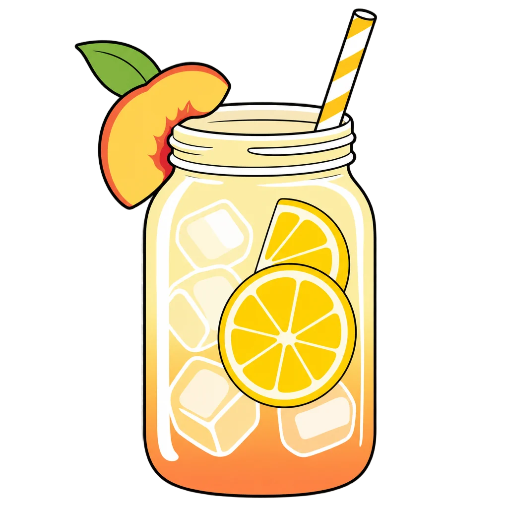 Refreshing Peach Lemonade Drink — heart clip art