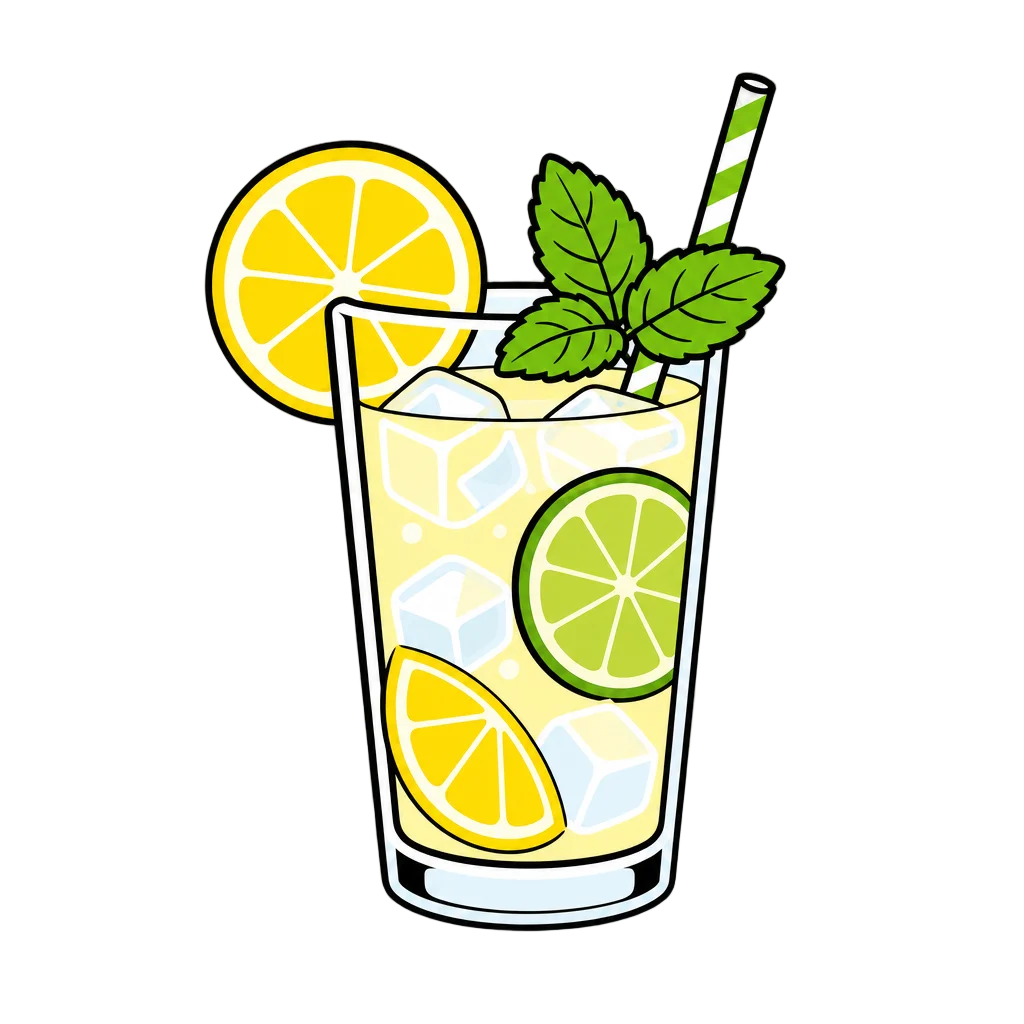 Refreshing Summer Lemon Lime Cocktail — free clip art