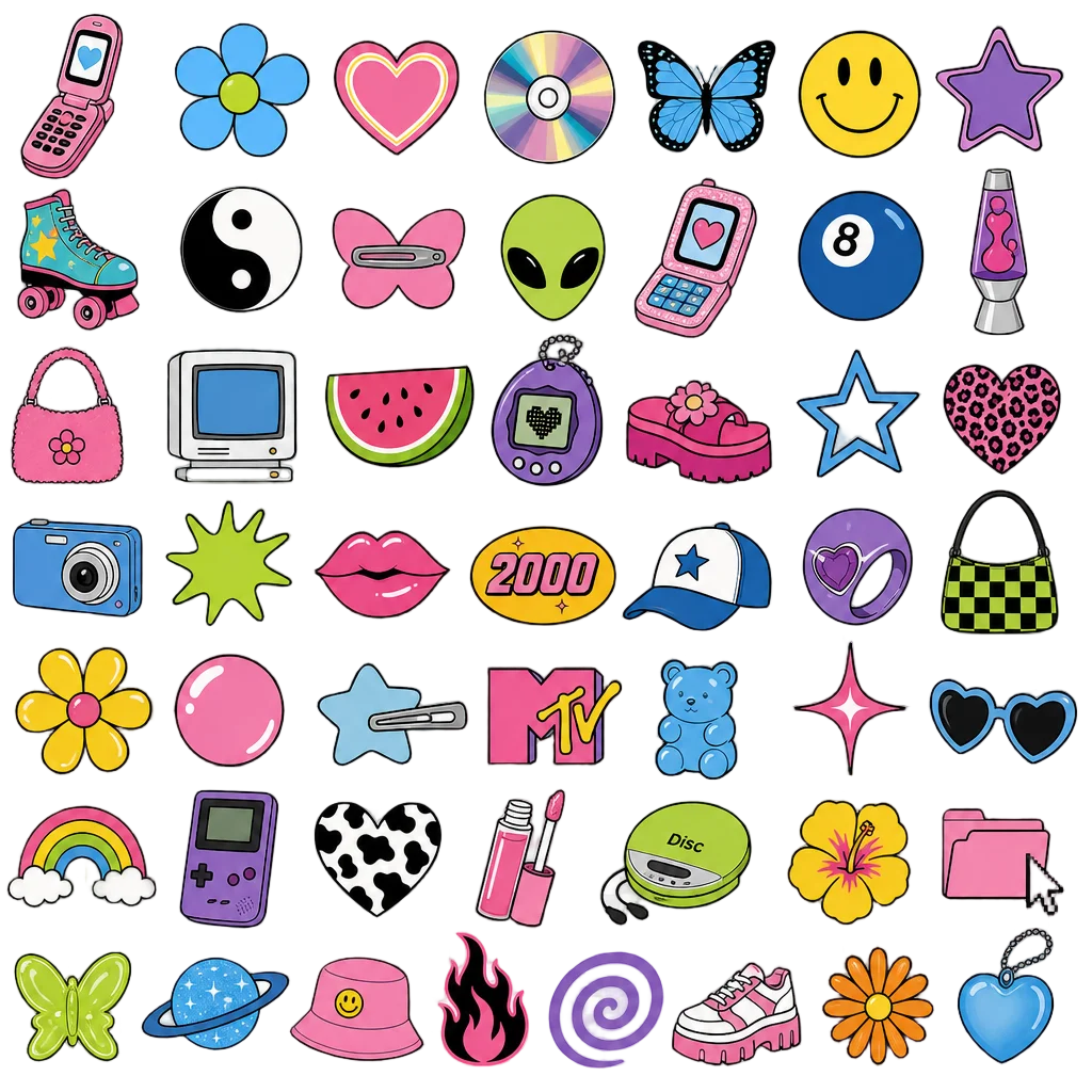 Retro Y2K Ready Set — free clip art