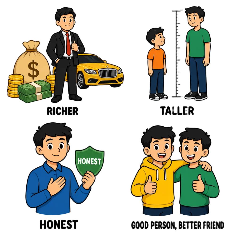 Richer Taller Honest Good Person — free clip art