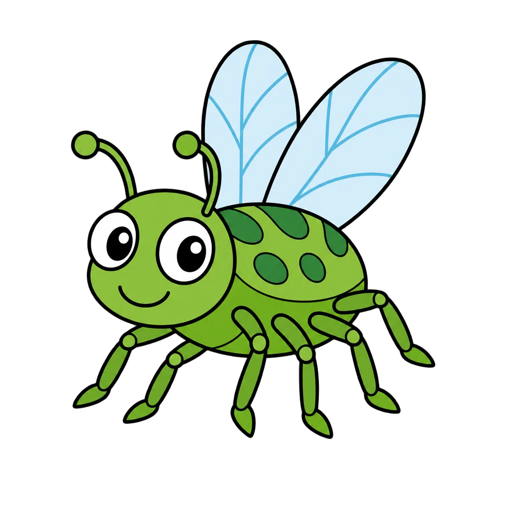 Six-Legged Green Bug Creature — free clip art