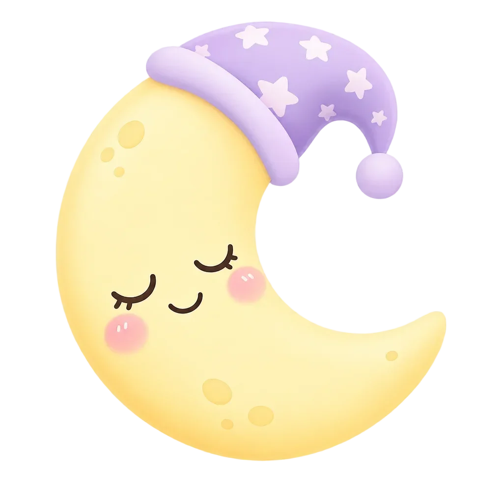Peaceful Sleeping Crescent Moon Kawaii — free clip art