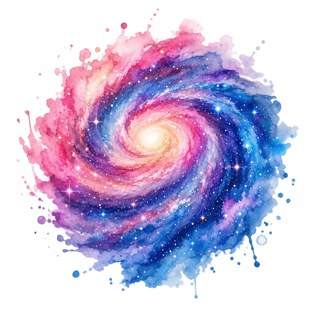 Swirling Colorful Galaxy with Pink and Blue Nebula — free clip art