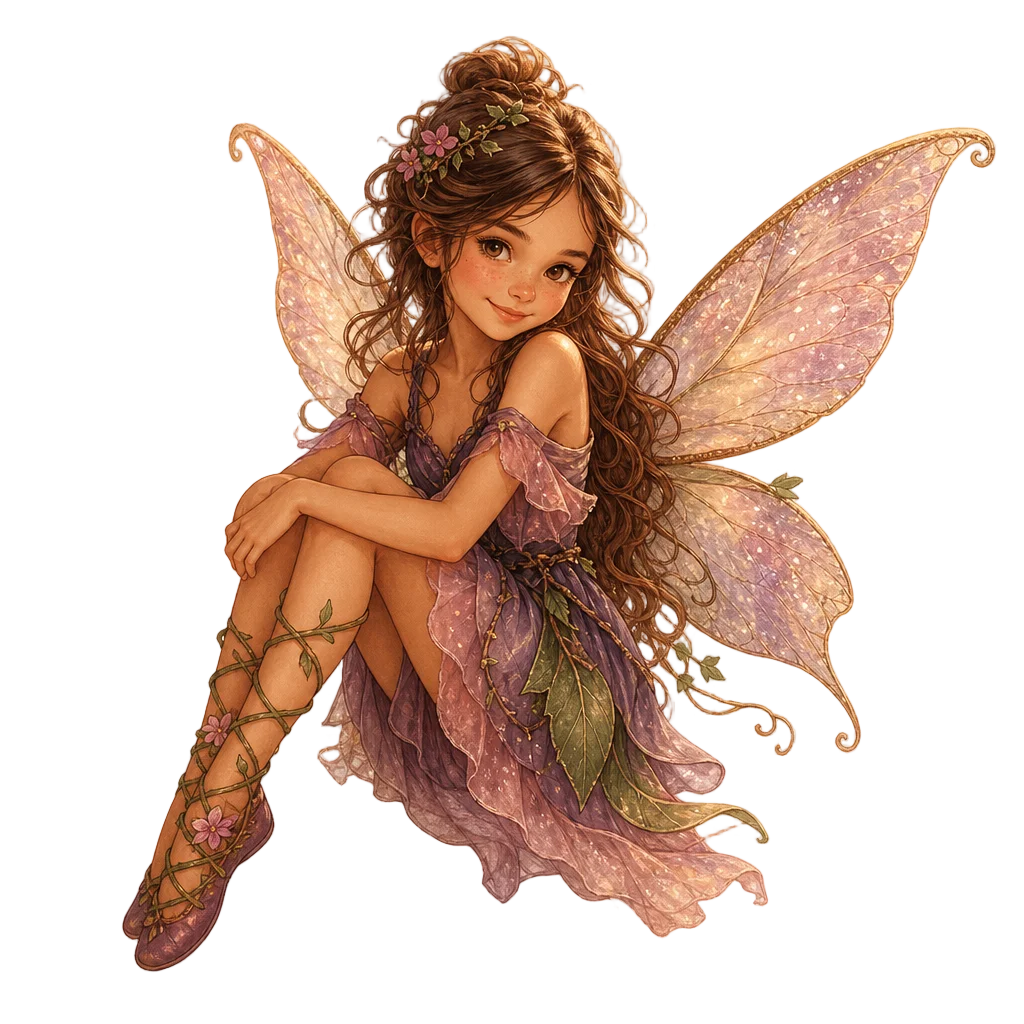 Teenage Fairy with Magical Wings — free clip art