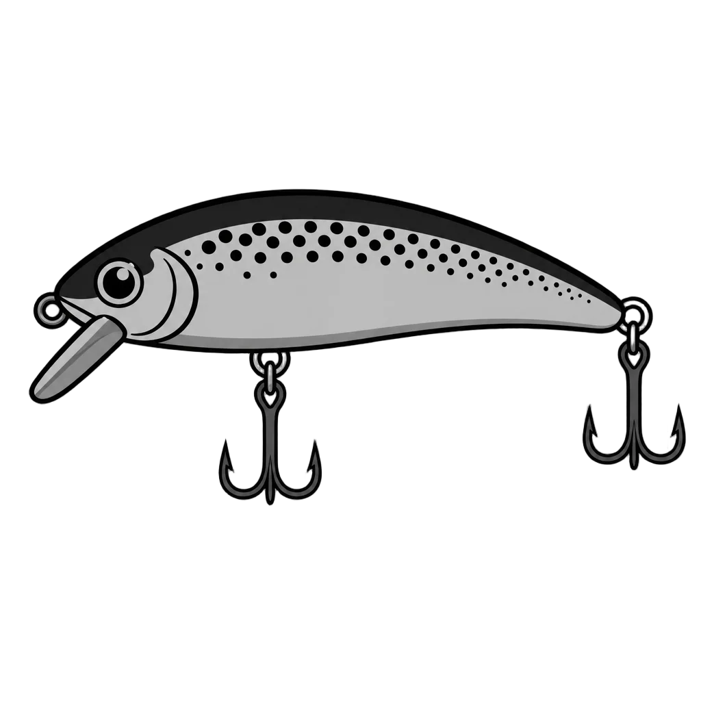 Traditional Black and Gray Fishing Bait — free clip art