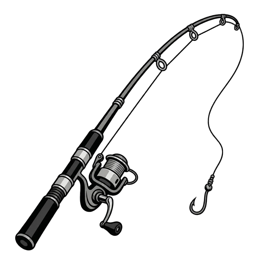 Traditional Tattoo Style Fishing Pole — free clip art