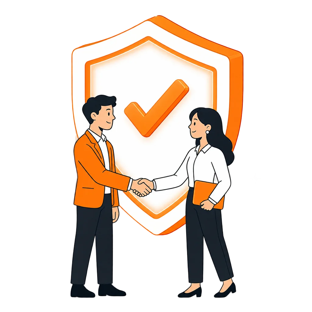 Verification Shield with Handshake — free clip art