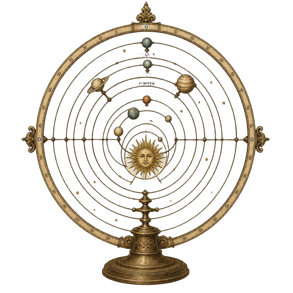 Vintage Orrery Solar System Diagram — free clip art
