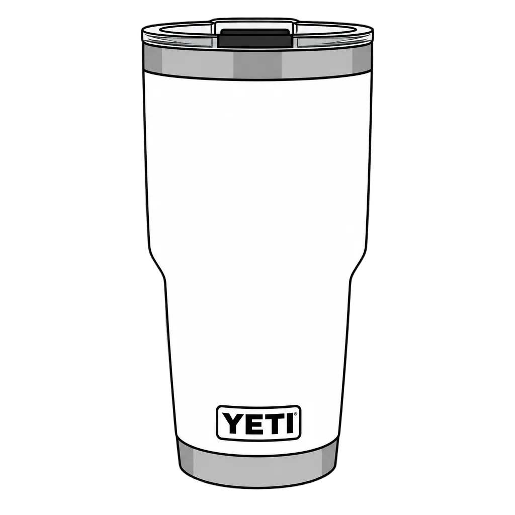 White and Gray Yeti Tumbler — free clip art