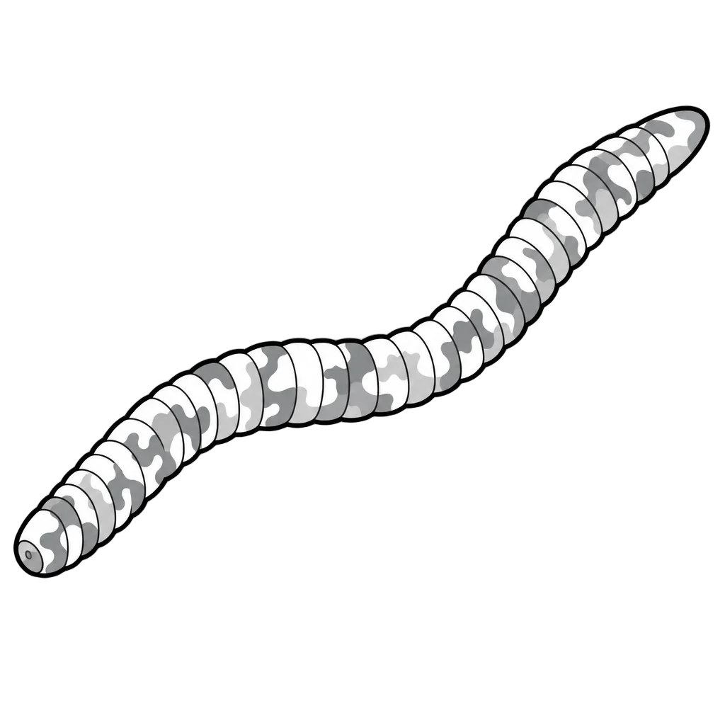 White Gray Camouflage Fishing Worm — free clip art