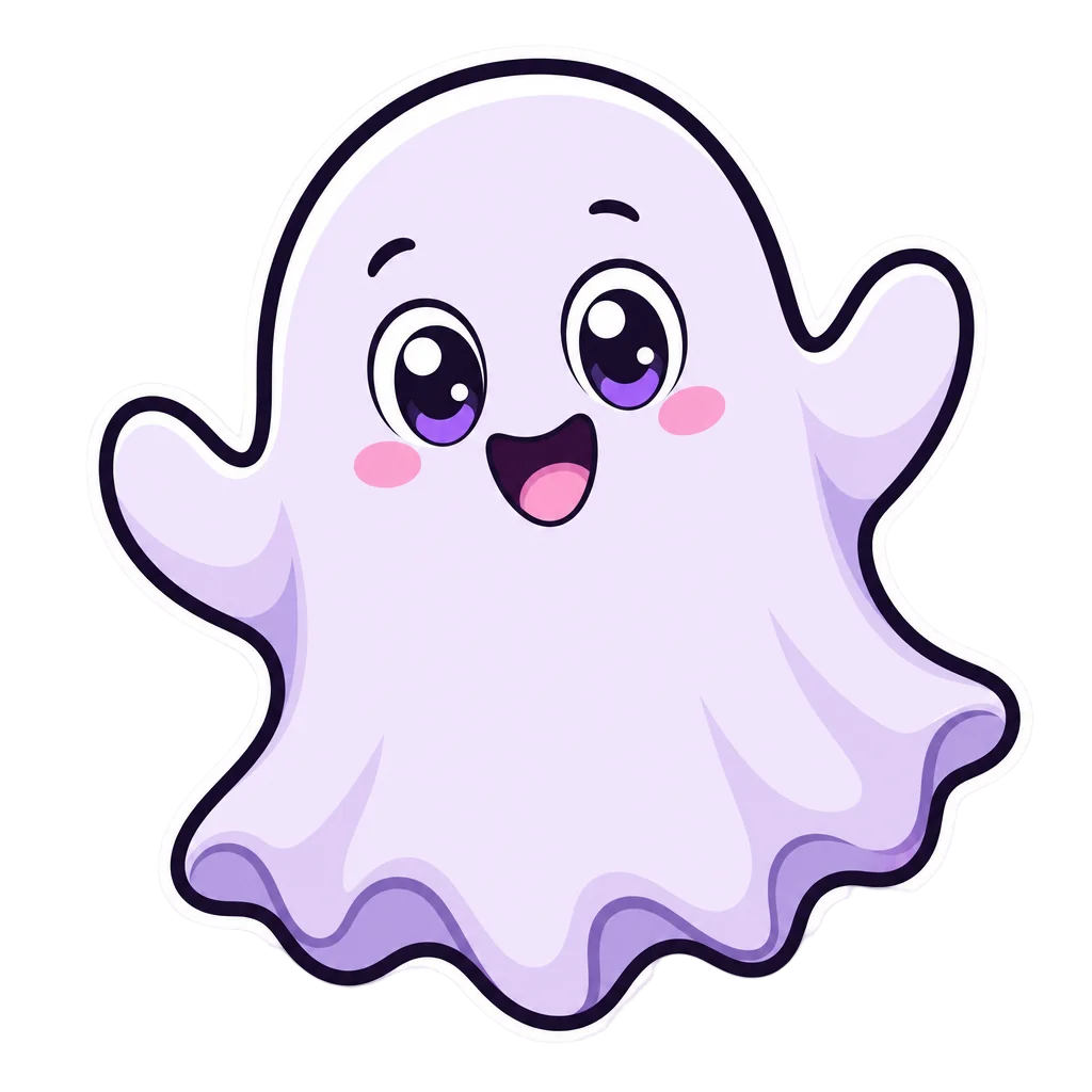 Friendly Ghost with Wavy Hem — free clip art