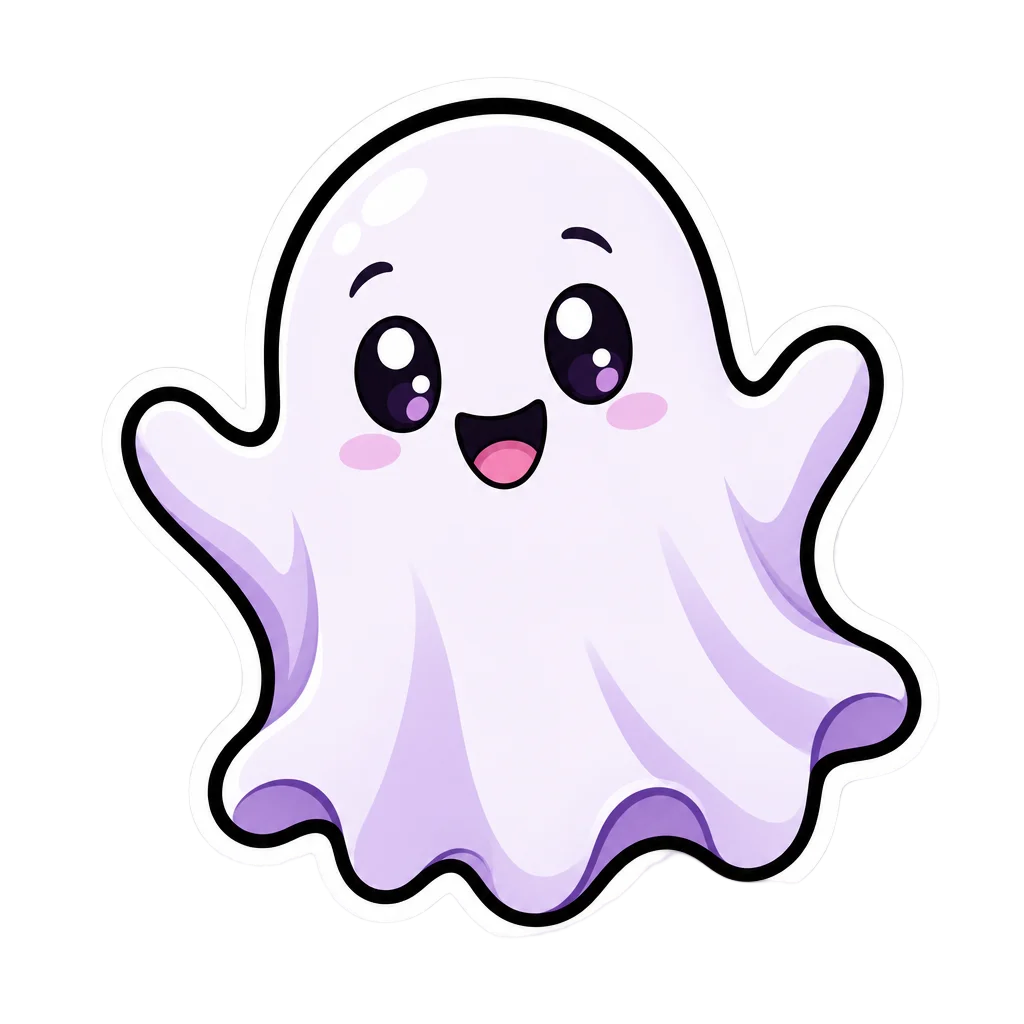 Friendly Lavender Ghost — free clip art