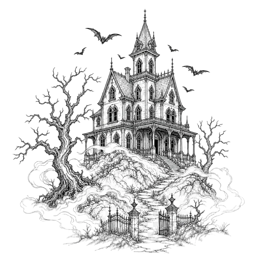 Haunted Mansion on a Hill — free clip art