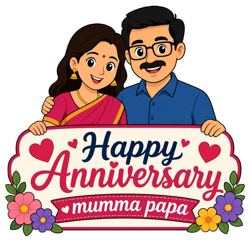 Happy Anniversary Mom Dad Rectangular Clipart — free clip art