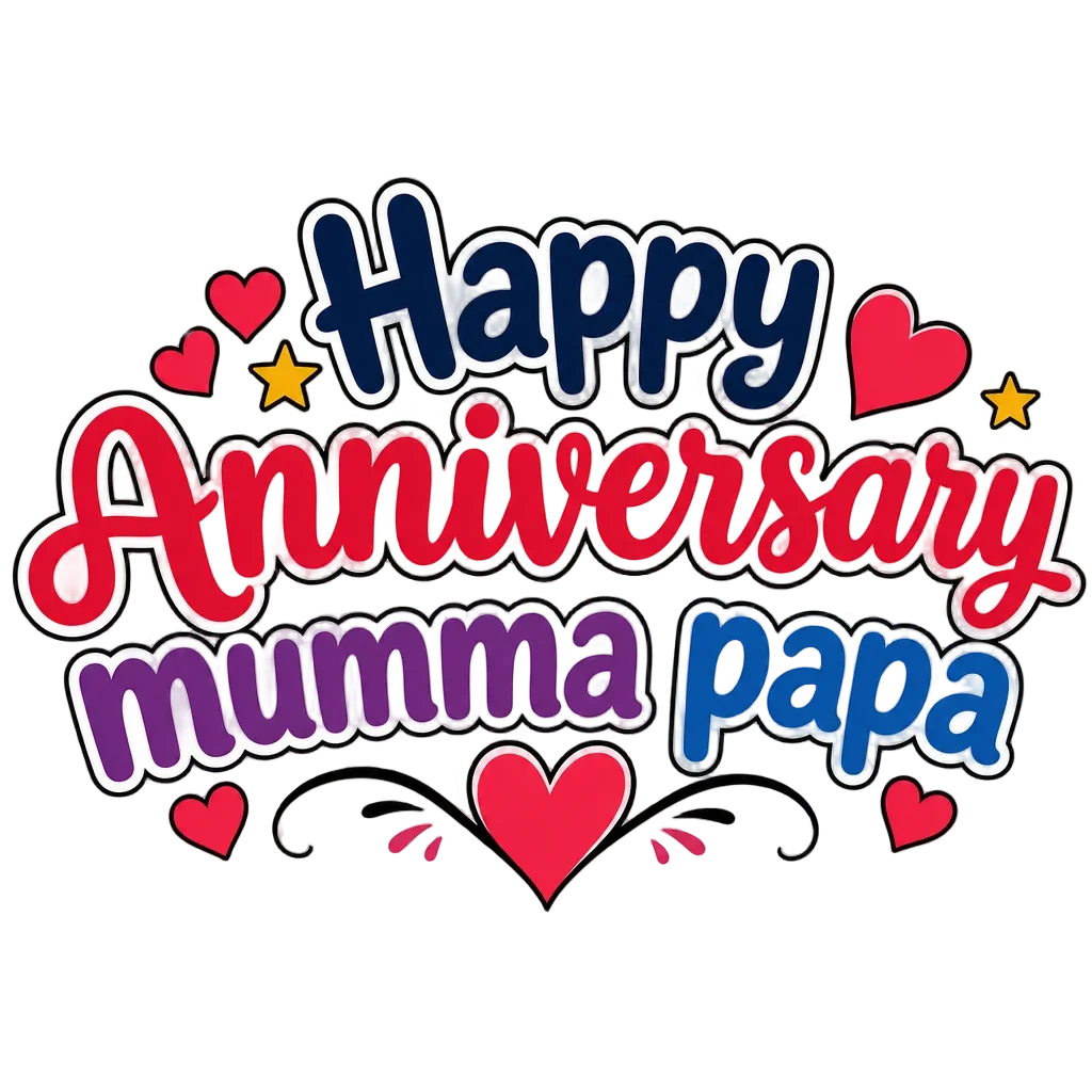 Happy Anniversary Mumma Papa Flat Clipart — free clip art