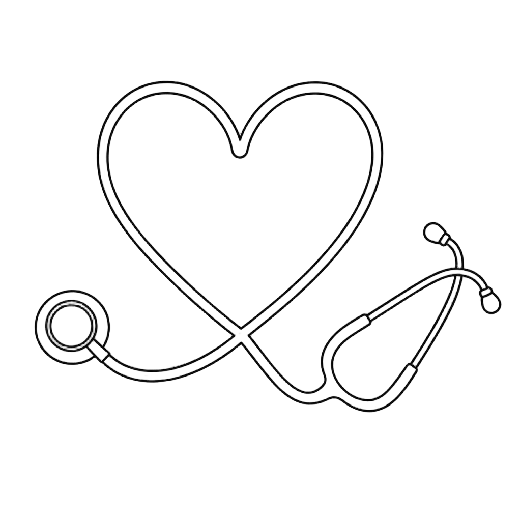 Stethoscope Coiled Heart Shape — free clip art