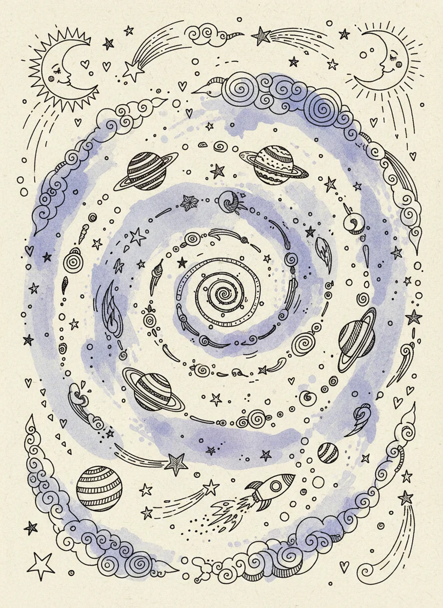 Doodle Galaxy — free illustration