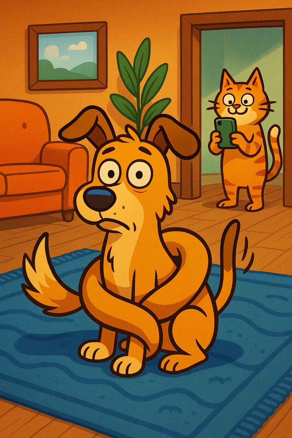 Dog Tied in a Knot — free illustration