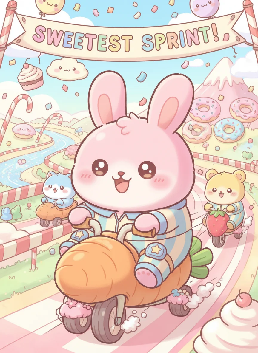 Funny Cartoon Bunny Race — free illustration