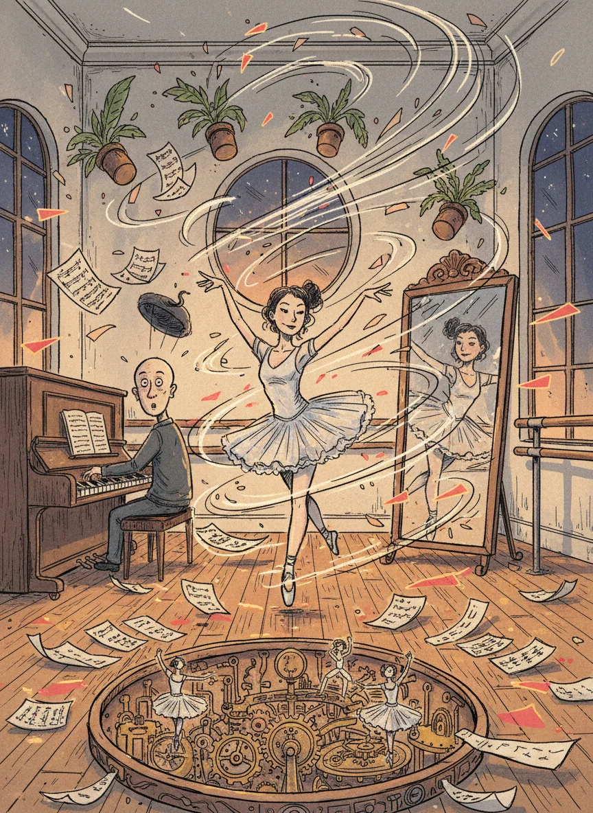 Ballerina's Vortex Discovery — free illustration