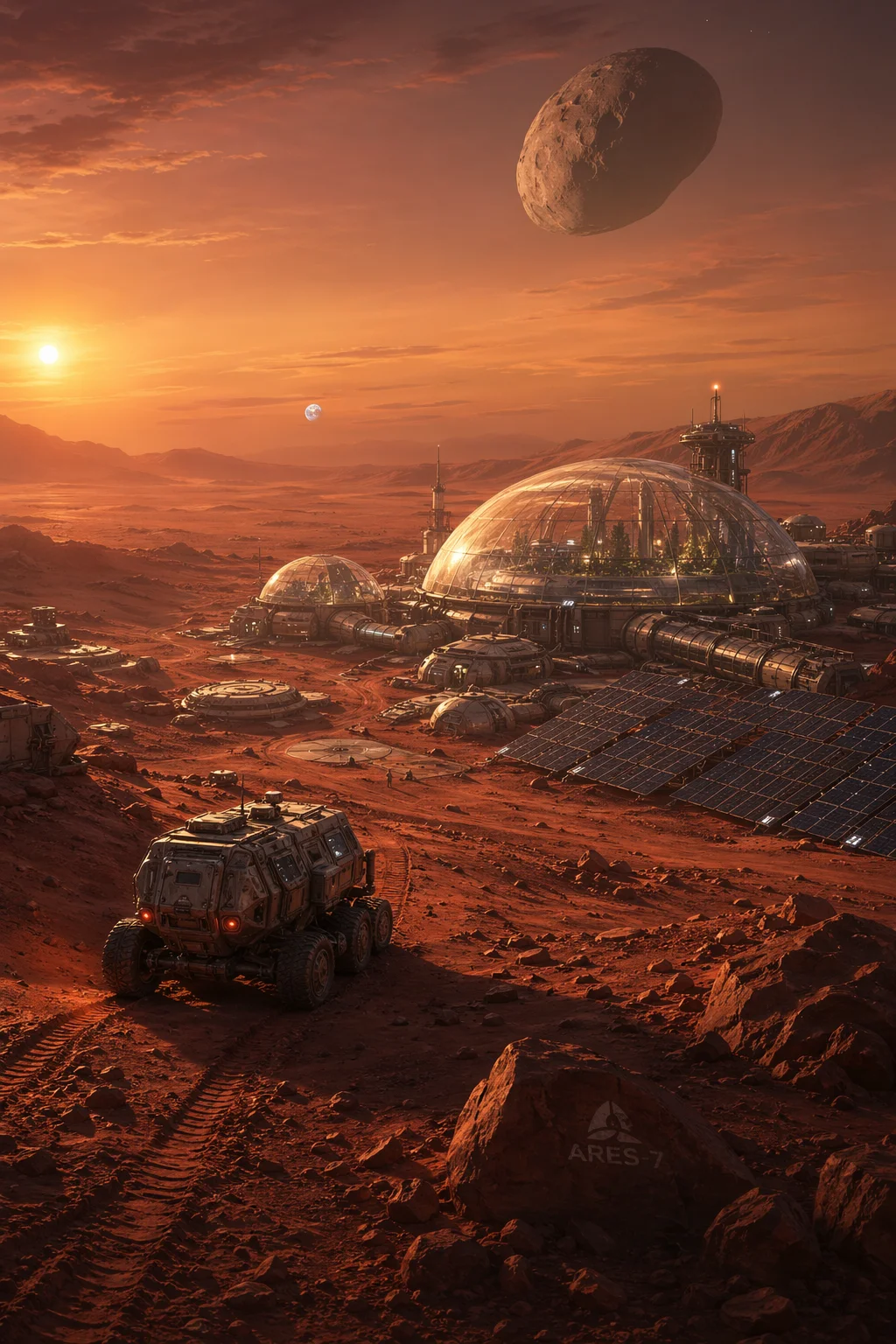 Mars Colony at Golden Hour — free illustration