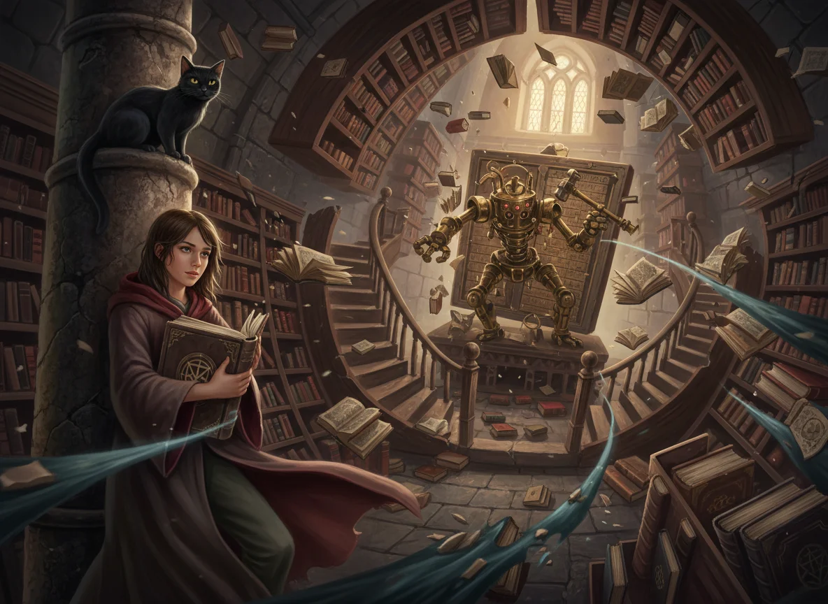The Scholar's Library Catastrophe — free illustration