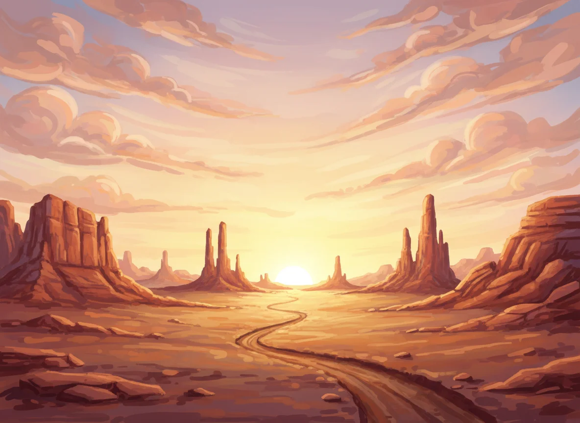 Blazing Desert Sunrise — free illustration