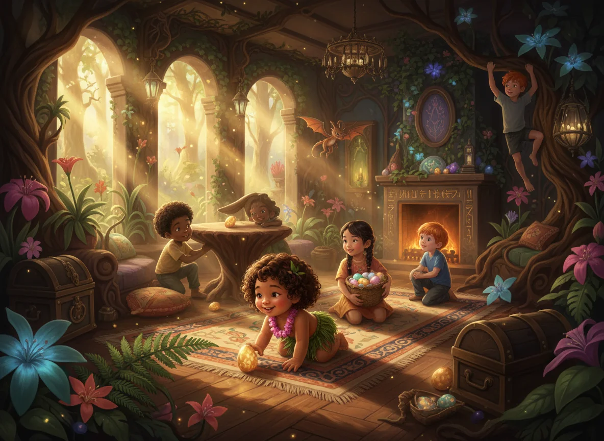 Easter Golden Egg Hunt — free illustration