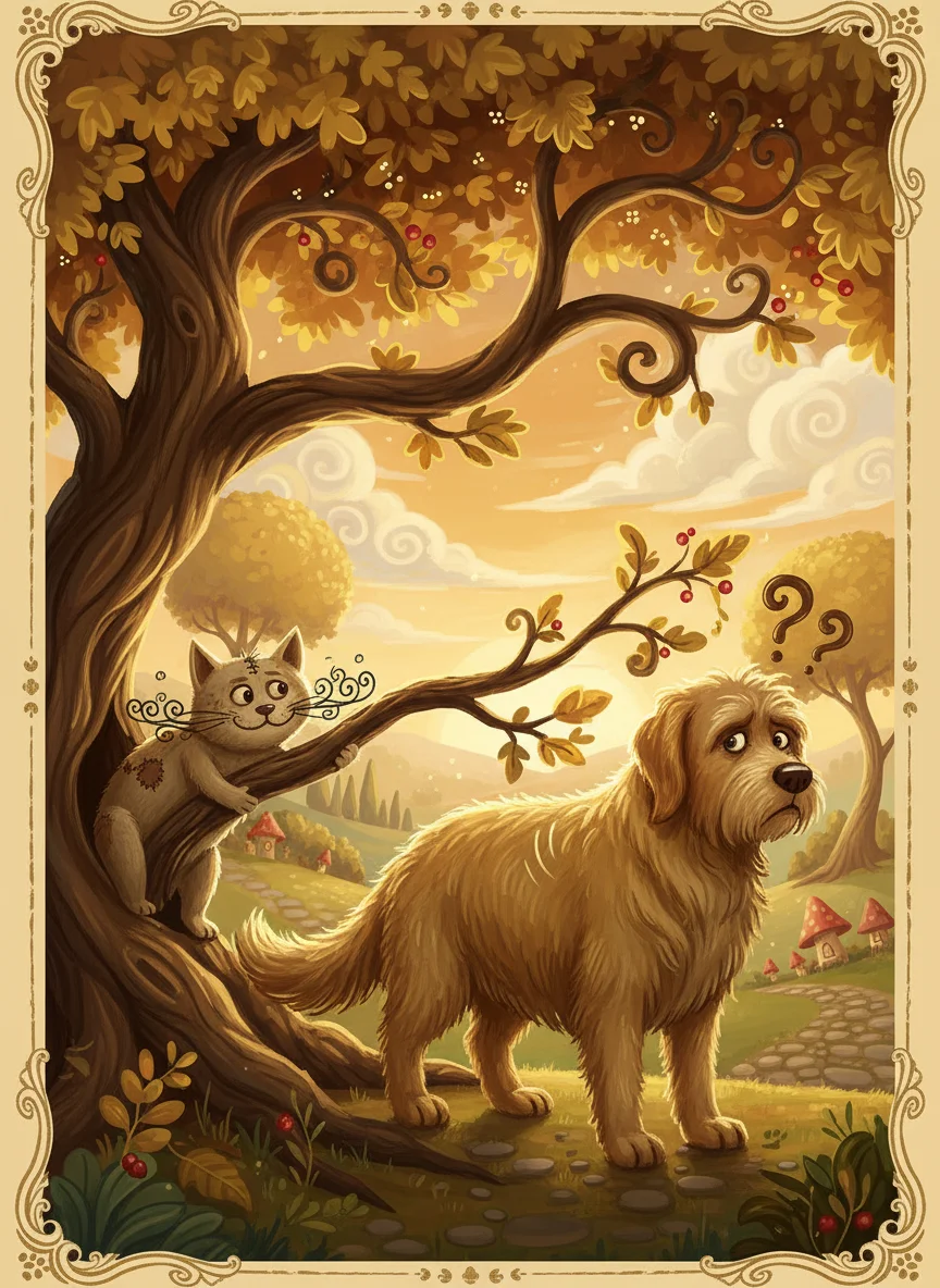 Cat Pokes Confused Dog — free illustration