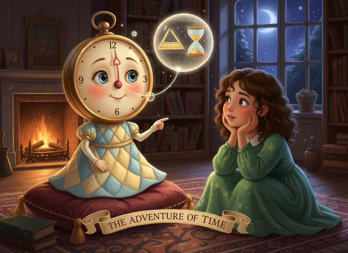 Clock Girl Teaching Time — free illustration
