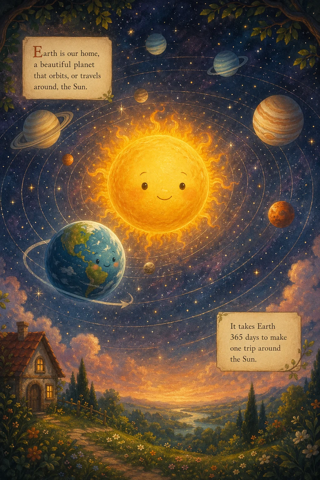Earth Orbiting Sun — free illustration