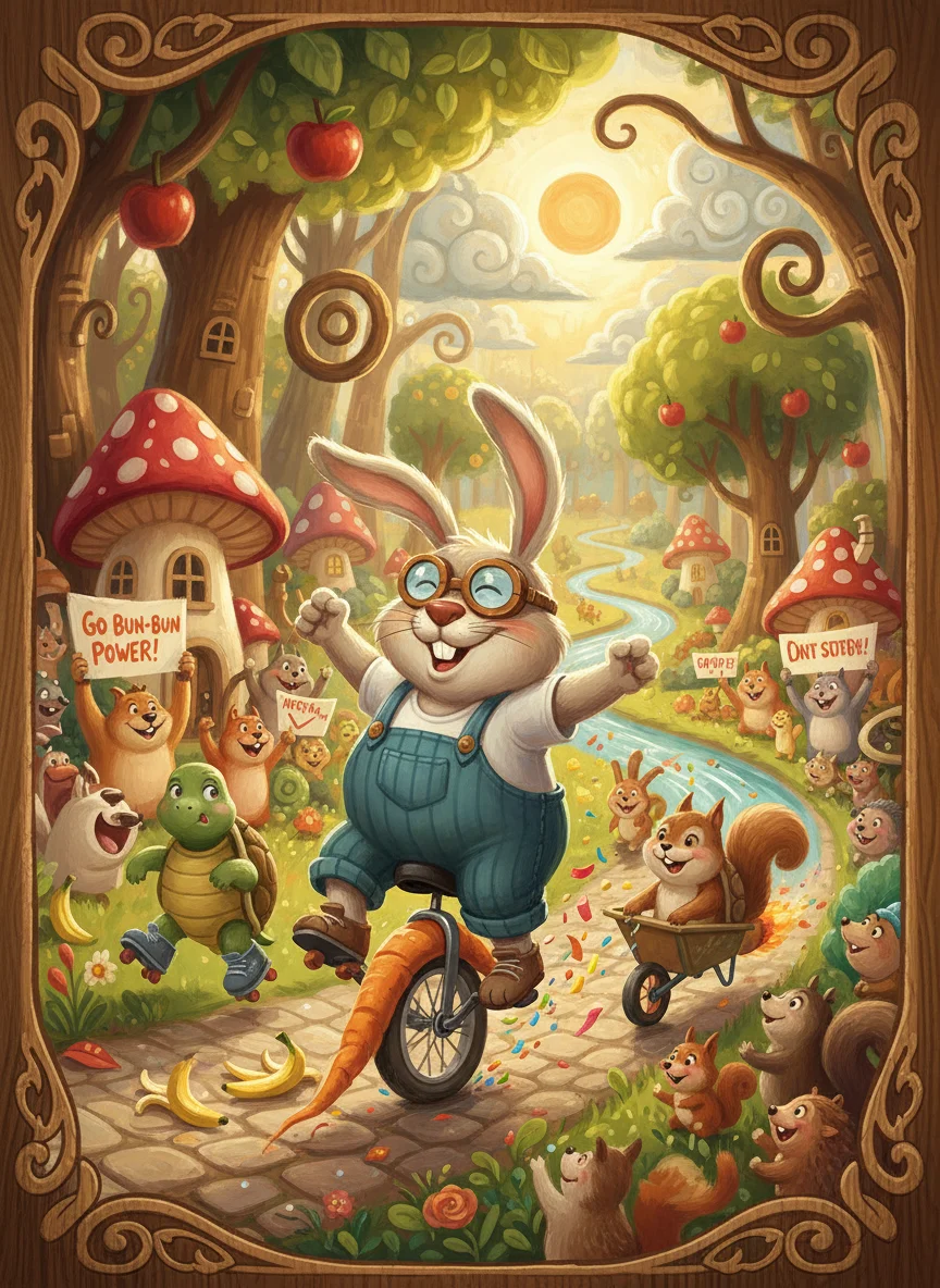 Funny Cartoon Bunny Race — free illustration