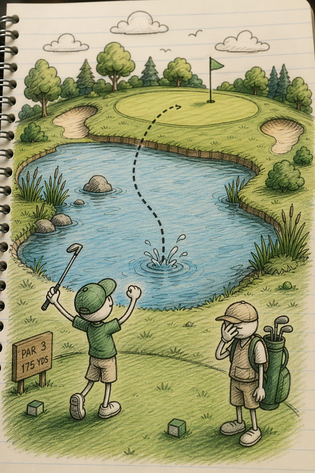 Golf Ball in Pond — free illustration