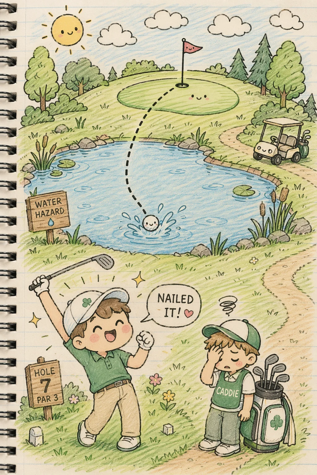 Golf Ball in Pond — free illustration